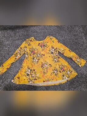 Old Navy Mustard Yellow Floral Girls' Swing Top